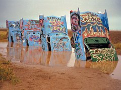 Cadillac Ranch Sculpture, West of Amarillo, Texas